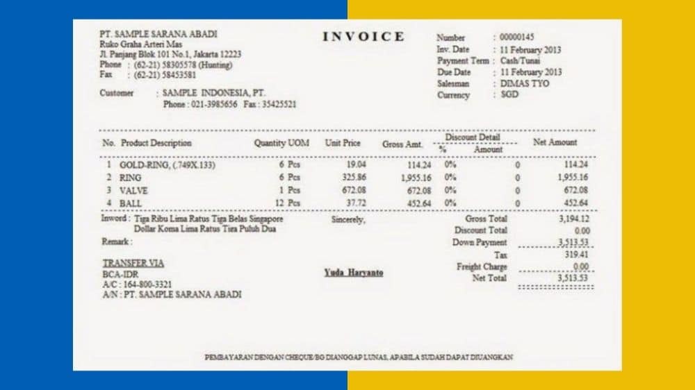 contoh invoice penagihan 2