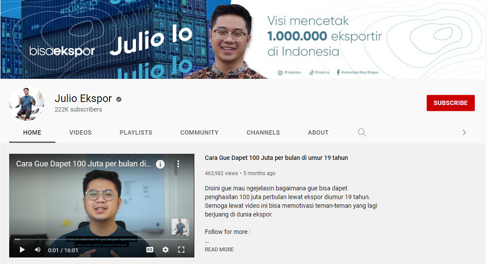 channel youtube bisnis